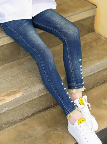 6805 jeans Коллекция года, Осенняя детская одежда джинсы для девочек повседневные тонкие джинсы для маленьких девочек, джинсы для крупных детей длинные штаны - Цвет: 6805 jeans