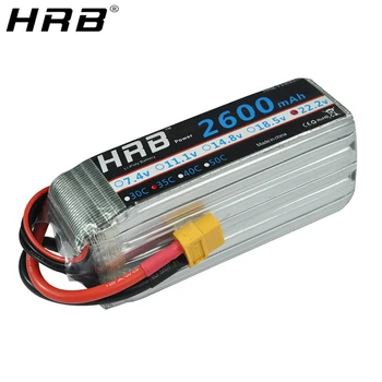 

HRB 6S 22.2V Lipo Battery 2600mah XT60 T Deans EC5 XT90 XT90-S Female For Helicopter FPV Airplanes Drone Car Truck Boat RC Parts