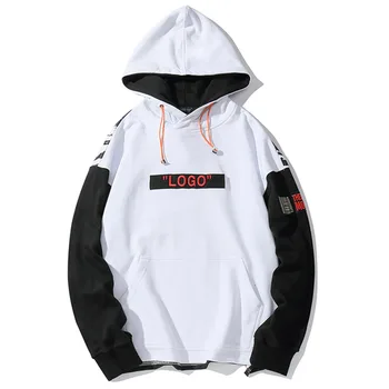 

Hoodies Men Funny Print Hooded Sweatshirt Color Block Cool Letter Casual Baggy Pullover High Street Autumn Streetwear