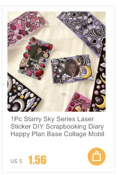 1Pc Ins Gradient Laser Rose Series Decoration Laser Stickers Scrapbooking Hand Account Cute Stationery Sticker School Suppliesr