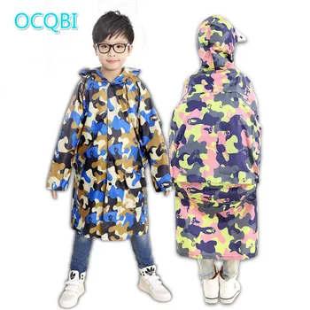 

Raincoat Kids Camouflage Children's Cartoon Rain Jacket Rainwear Toddler Rain Coat Rain Poncho Nylon Bag Location