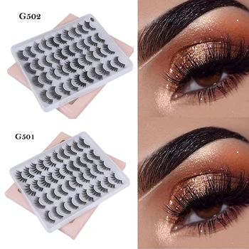 

20 pairs 3D Mink Lashes Natural False Eyelashes Dramatic Volume Lashes Makeup Eyelash Extension Silk Eyelashes