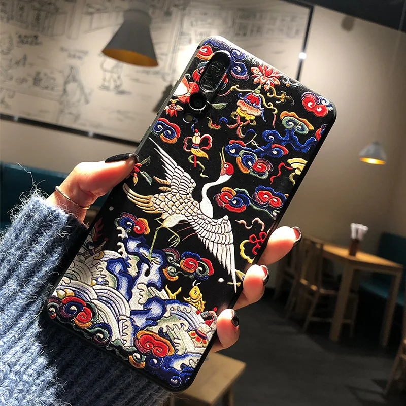 Чехол для Huawei P40 Pro P30 Lite P20 Nova 4e 4 3 3i P Smart Plus Mate 20 10 20X рельефный 3D чехол с краном