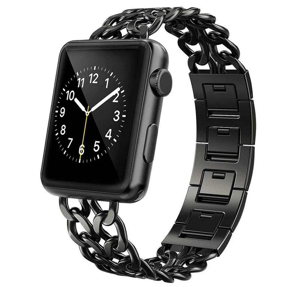 Ремешок из нержавеющей стали для Apple Watch 4 40 мм 44 мм ремешок металлические звенья браслет iWatch ремешок для Apple Watch Series 1 2 3 42 мм 38 мм