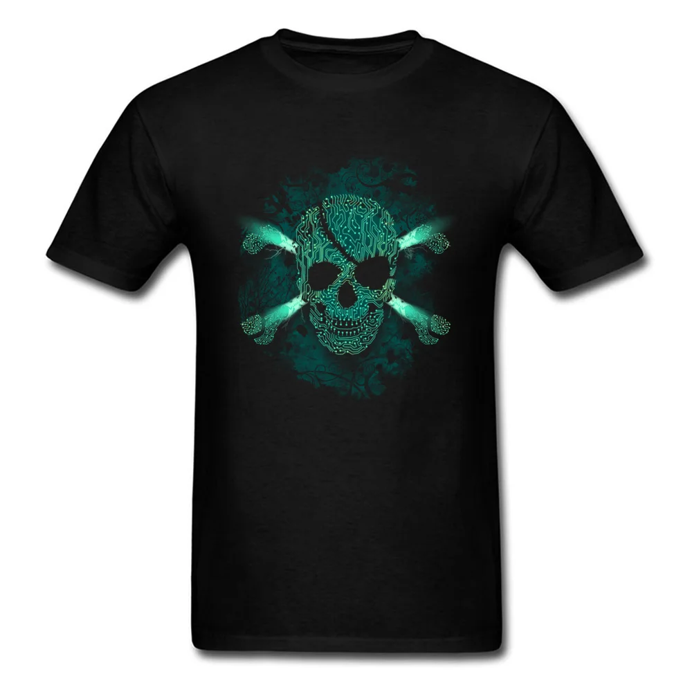 

Hip Hop Shiny Cyber Skull Green Funny T Shirt Round Neck All Cotton Male T Shirt Short Sleeve Fashion Funny Tee Shirt Custom