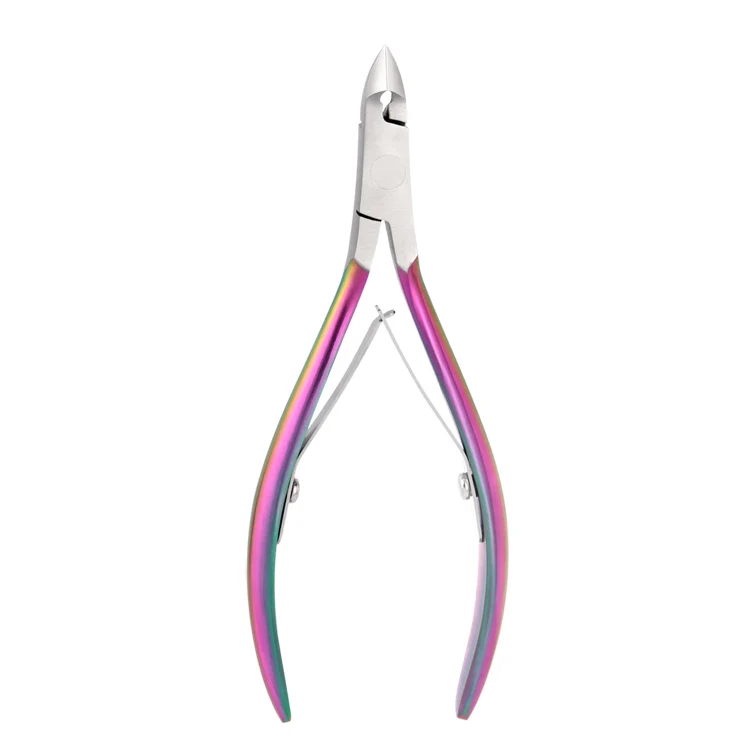 Colorful titanium PASTON передовые из нержавеющей стали профессиональные маникюрные отшелушивающие ножницы уход за руками инструменты для ногтей плоскогубцы ножницы для ногтей G07 - Цвет: Colorful titanium