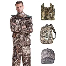 Мужская Уличная тростниковая и булраш Камуфляжный костюм для рыбалки дышащий охотничий Камуфляжный костюм флисовая Водонепроницаемая камуфляжная охотничья куртка брюки