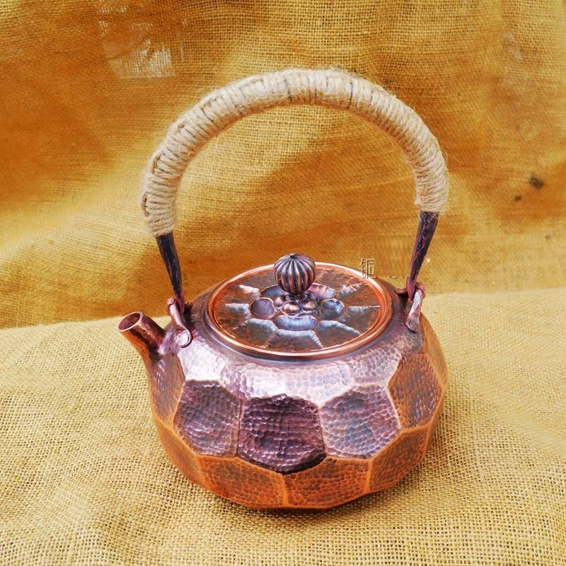 

Pure Copper Kettle Teapot One Full Piece Copper Handmade Handle Lid Top Grade Gift
