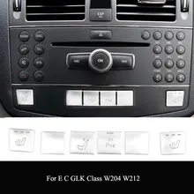 Chrome para mercedes benz c e glk classe w204 w212 x204 console cd painel interruptor botão lantejoulas capa adesivos acessórios interiores