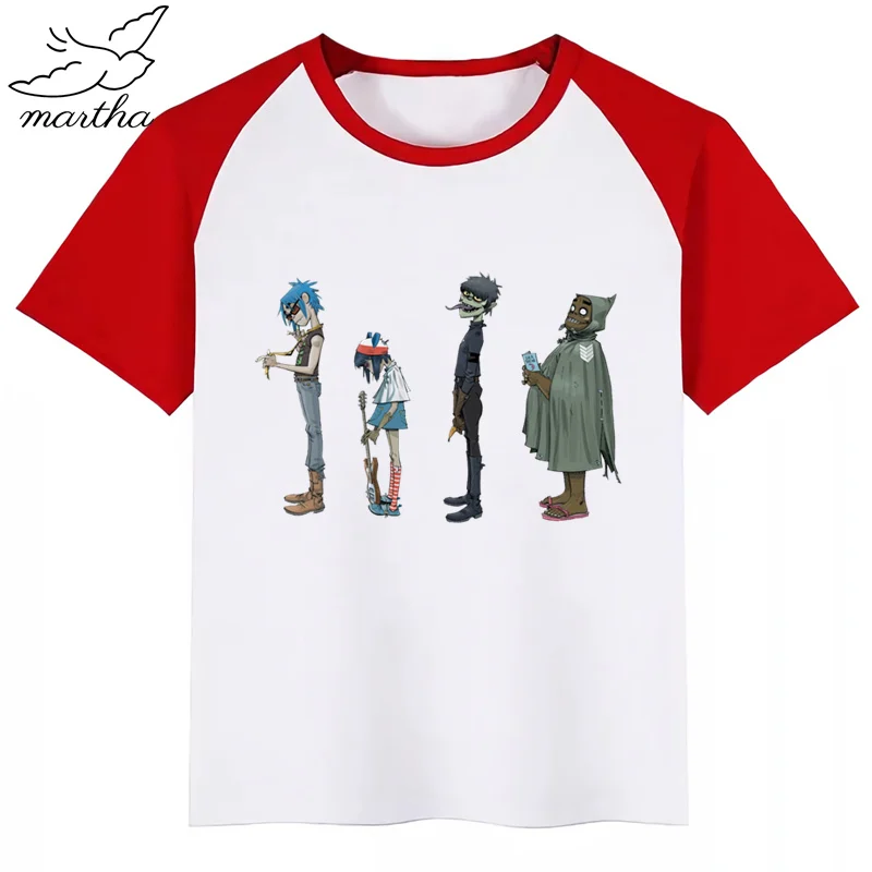 Gorillaz/Милая Детская футболка с рок-лентой детская одежда с короткими рукавами вечерние футболки с забавными рисунками для мальчиков и девочек