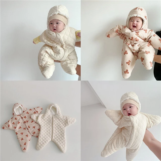 Abrigo acolchado de algodón con diseño de estrella de mar para nacido, pelele térmico para invierno, monos de invierno _ - AliExpress Mobile