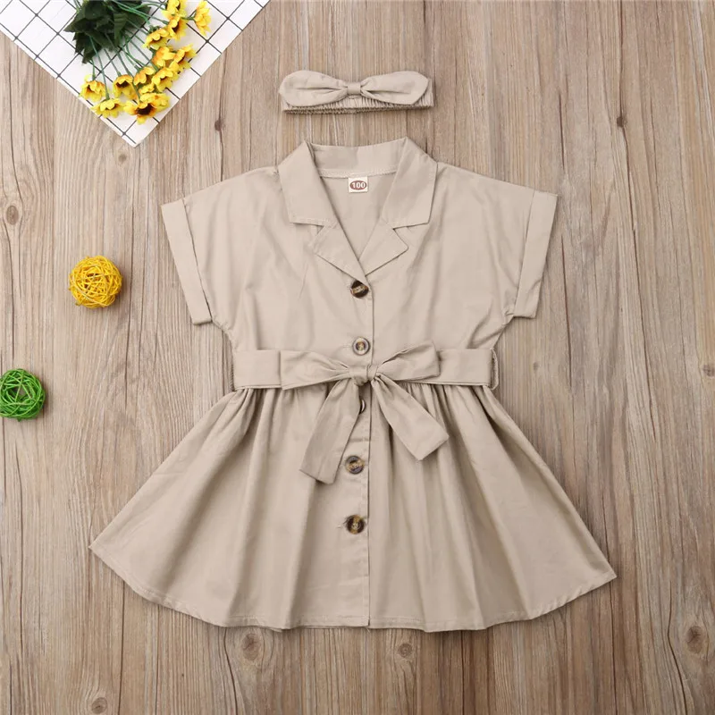 Повседневное платье для маленьких девочек от 2 до 7 лет г. Летний сарафан без рукавов однотонные платья цвета хаки для маленьких девочек детское платье для маленьких детей, одежда