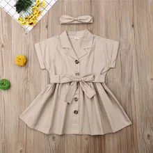 Повседневное платье для маленьких девочек от 2 до 7 лет г. Летний сарафан без рукавов однотонные платья цвета хаки для маленьких девочек детское платье для маленьких детей, одежда