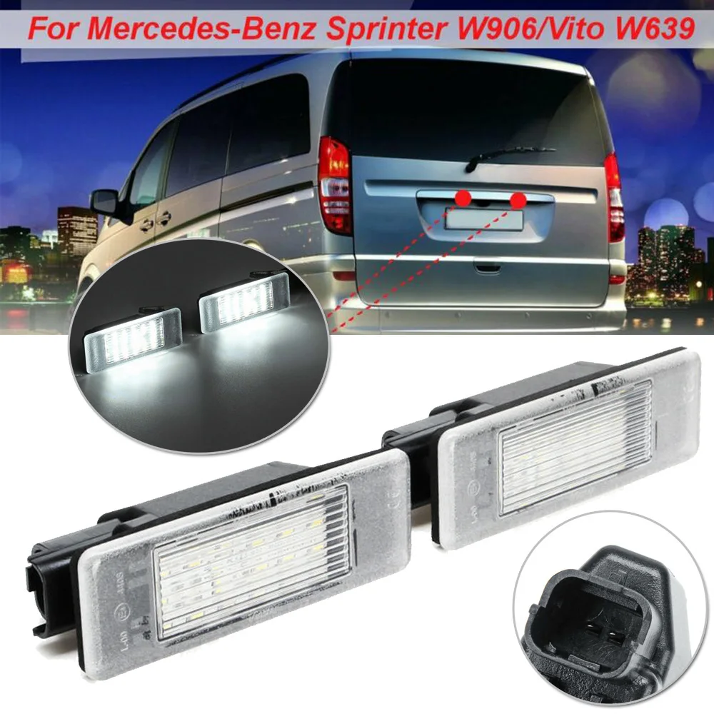 Для Mercedes-Benz W906/Vito W639 12 в задний светодиодный фонарь для номерного знака 1 пара с 18-SMD белый светильник цвета