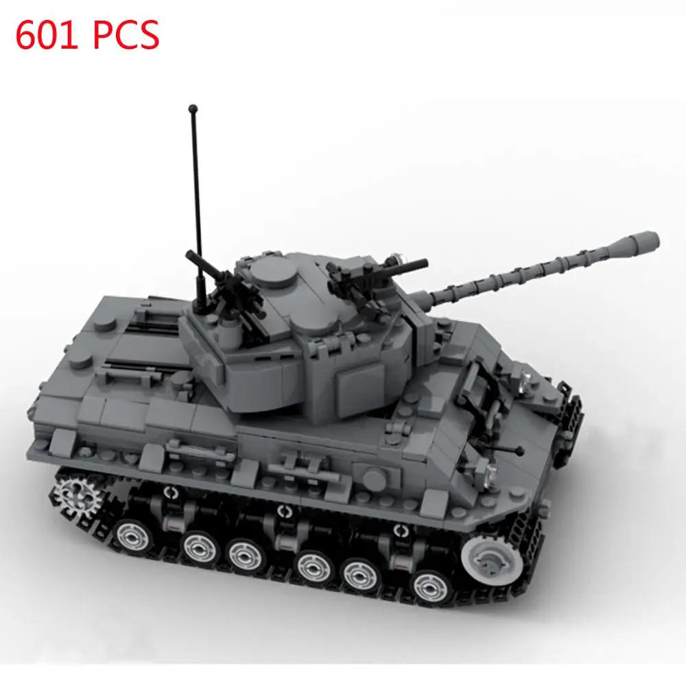 

hot military WWII technic US army Sherman Heavy tank vehicles Assault war weapons Building Blocks model moc bricks toys for gift