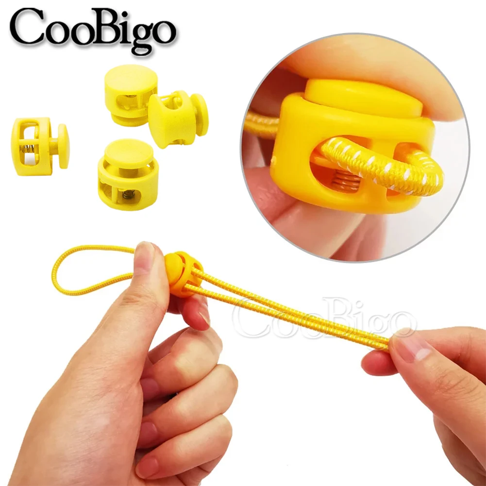 Cord Lock Stopper 10pcs Plastic Cord Lock Stopper Toggle Clip Rope Clamp Buckle for Drawstring Bag Hat Lanyard Clothes Shoelace Sewing Accessories