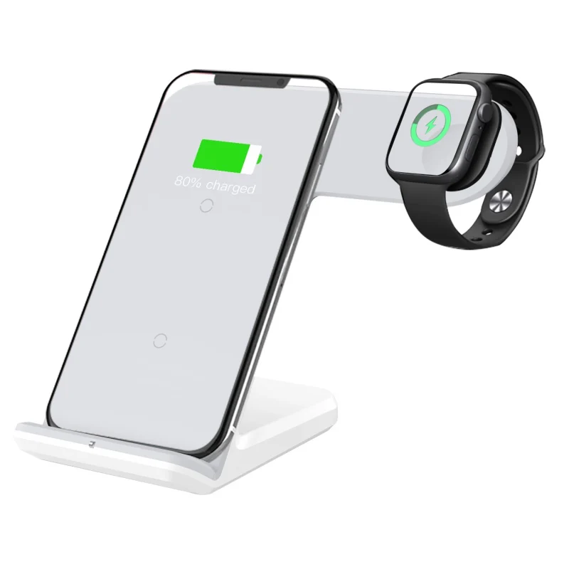 2 в 1 Беспроводное зарядное устройство совместимо с IPhone 11 Pro Max Apple Watch Series 5/4/3/2/1