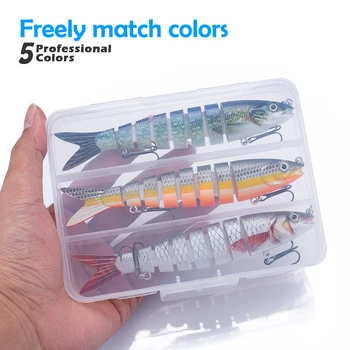LOW PRICE ❤️ Free Combination Set Multi Jointed Fishing Lure 135mm/20g Crankbait 8 Segments Wobblers Artificial Bait Hard Swimbait Lure - discount item 29% OFF Sports & Entertainment