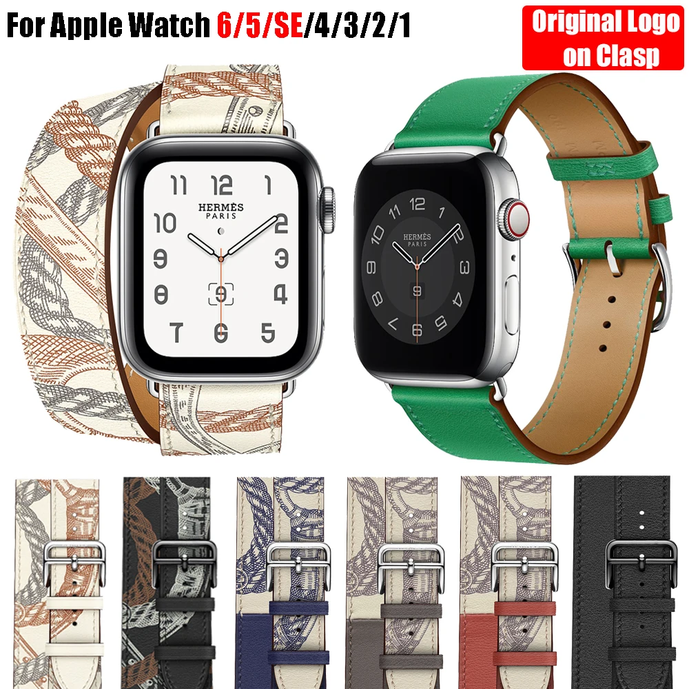 Ремешок из натуральной кожи для Apple Watch 6 Band 5 4 3 2 1 браслет iWatch 44 мм 40 42 38 мм|Ремешки