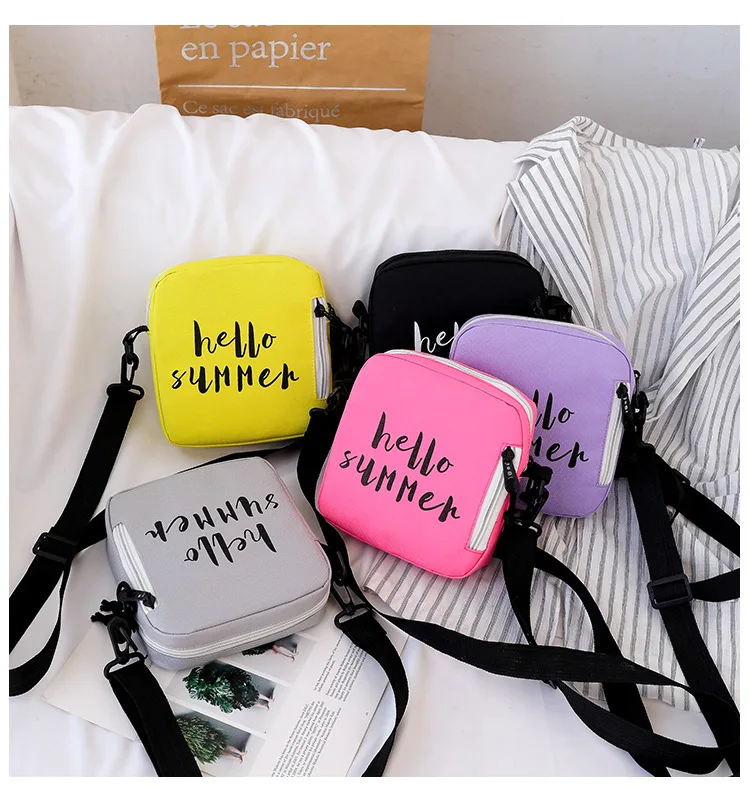 Summer New Style Canvas Bag Women's Versatile Single-shoulder Crossbody Bag Sesame Street Phone Bag Customizable Logo