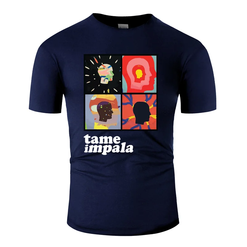 Men-Navy Blue Дышащая футболка на заказ tame impala, винтажная Однотонная футболка с круглым вырезом, Harajuku, большие размеры S~ 5xl, хип-хоп - Цвет: Men-Navy Blue