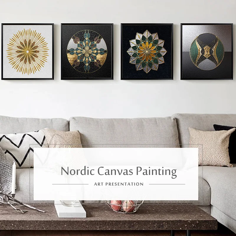 Nordic Luxury Geomery Art Wall Poster - Printing On Canvas