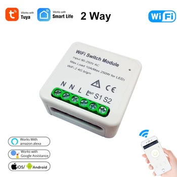 

Tuya Smart Life WIFI Switch Module Mini DIY Smart Wall Switch Remote Control Support An External Work with Alexa Google Home