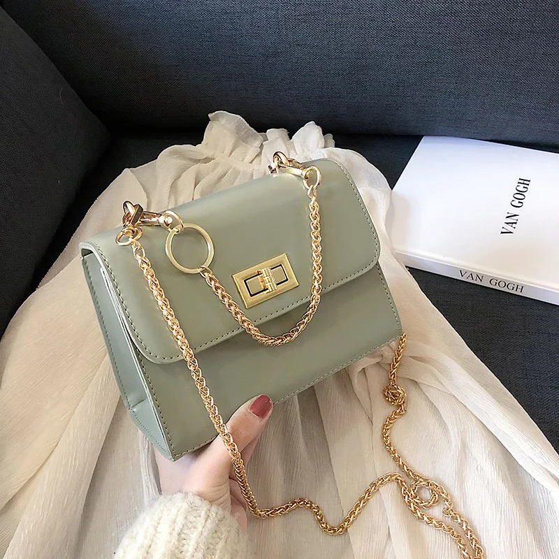 

CHIC Chain Bag Women's 2019 New Style Tidal Harbor-Style Mini Square Sling Bag (Large Small) Crossbody Bag