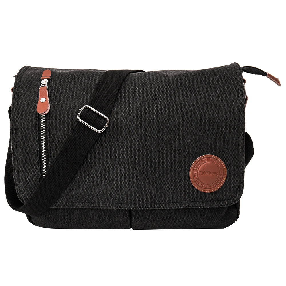 Мужские сумки-мессенджеры, дизайнерские роскошные сумки, высококачественные модные сумки через плечо, повседневная парусиновая сумка на плечо, вместительная сумка - Цвет: Черный