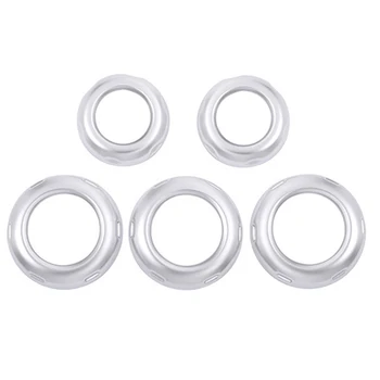 

5pcs Volume Air Conditioning Knob Decoration Ring ABS Chrome Silver Interior Accessories For Range Rover Sport 2010-2013