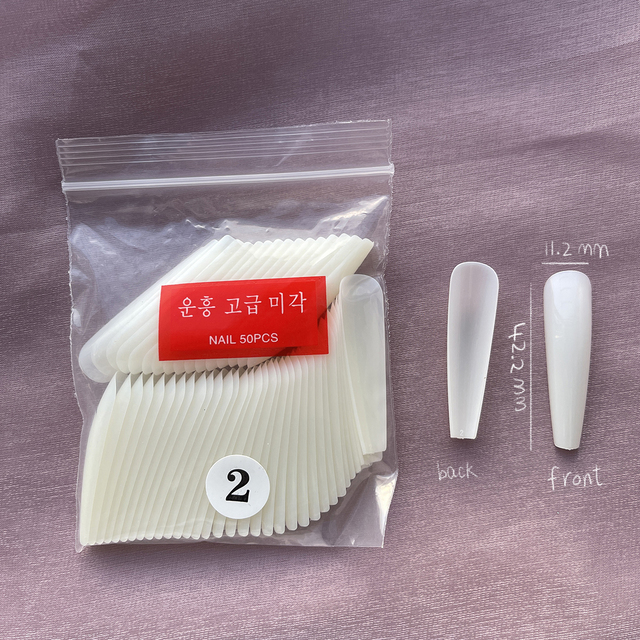 Fake Nails Extend Transparent Ballet Long False Nails Art With Glue UV Press On 50PC Full Cover Tips for Nail Ofessionals