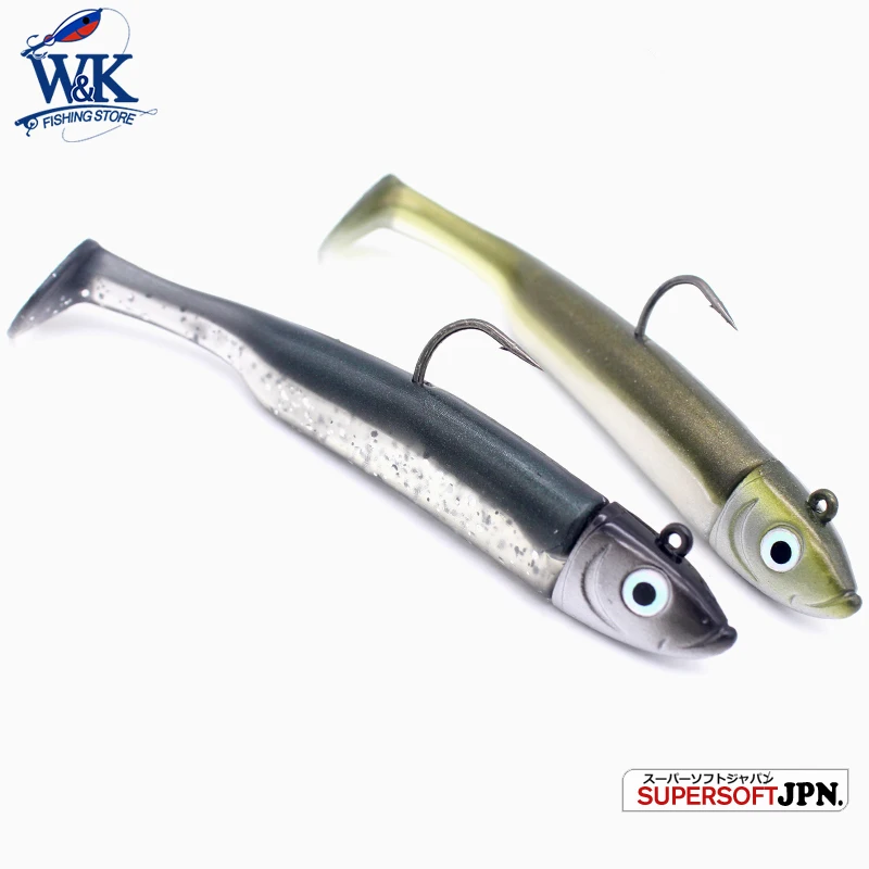 W&K Brand Soft Lure 9cm/22g Jig Head 3/0 22g Ultimate Inshore Soft Bait And Boat Fishing Lure For Code Seabass Bait J1701