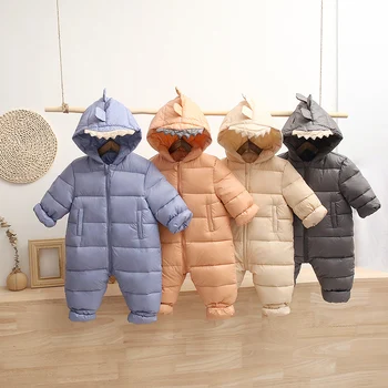 

HYLKIDHUOSE 2019 Winter Toddler Infant Newborn Rompers Baby Boys Girls Jumpsuit Warm Thicken Onesies Kids Child Outdoor Coats