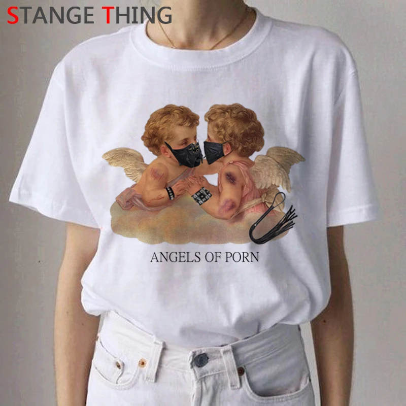 Angel Harajuku эстетические футболки для женщин Ullzang Grunge Винтажная Футболка модная забавная футболка с героями мультфильмов корейский стиль футболки женские - Цвет: 9936