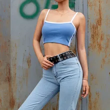 Скорость продает зимние импортные Взрывные Модели Сексуальный Слинг u-образный вырез открытый пупок короткий пункт Облегающая майка