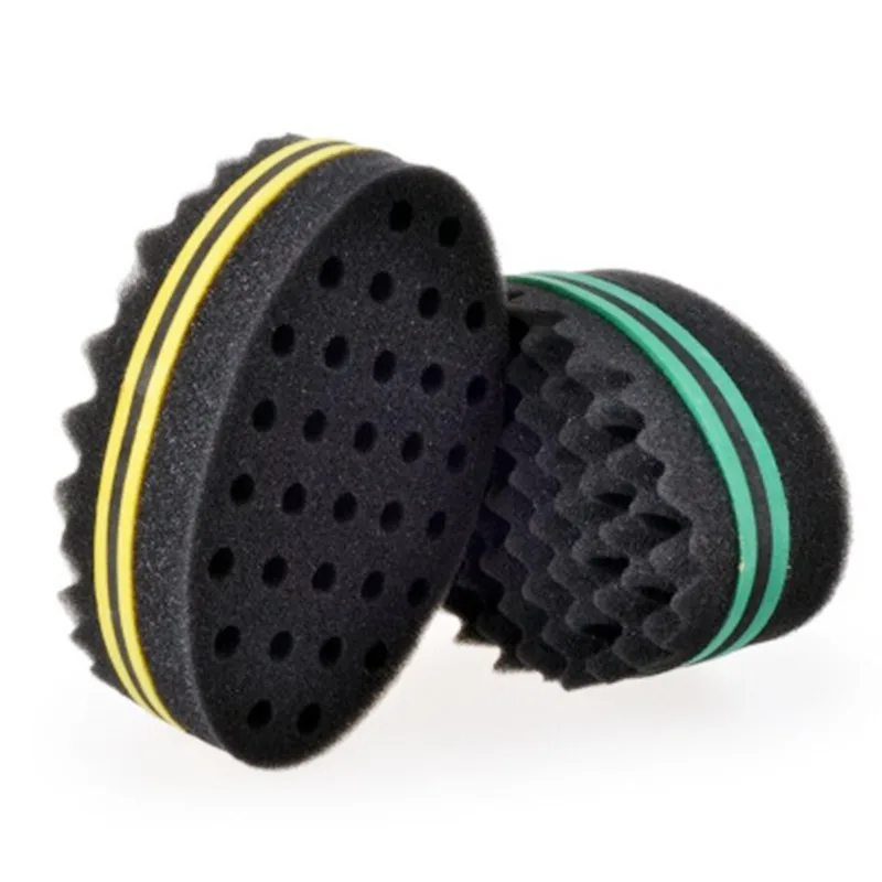 Double Sided wave-shaped Sponge Brushes Multi-holes Side Braid Twist Hair Curl Wave Hair Sponge Brush Hair Styling Tools