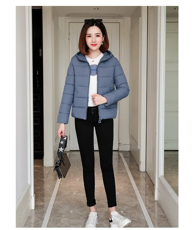 Winter New Products Short Cotton-padded Clothes Women's Korean-style Slim Fit Hooded down Jacket Cotton-padded Clothes Fat