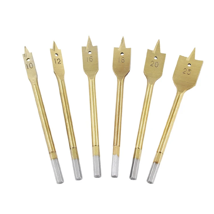 6 шт./компл. Титан покрытие шестигранным хвостовиком долотчатые буры плоский