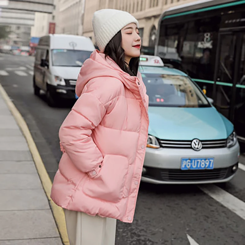 Short Bread Service Korean Version Slim Waist Belt With All-in-one Fashion Cotton Clothes Plus Thick Cotton Clothes Winter Coat