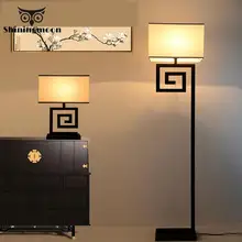 Китайская классическая светодиодная Напольная Лампа, Современная креативная тканевая лампа Королевского Бога, настольная лампа для гостиной, спальни, металлическая настольная лампа