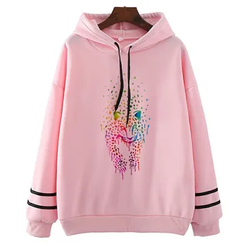 

Leopard Art Novelty Girl Hoodiesjapanese Print Homme Sweatshirt Funny Shirts Camiseta Free Shipping