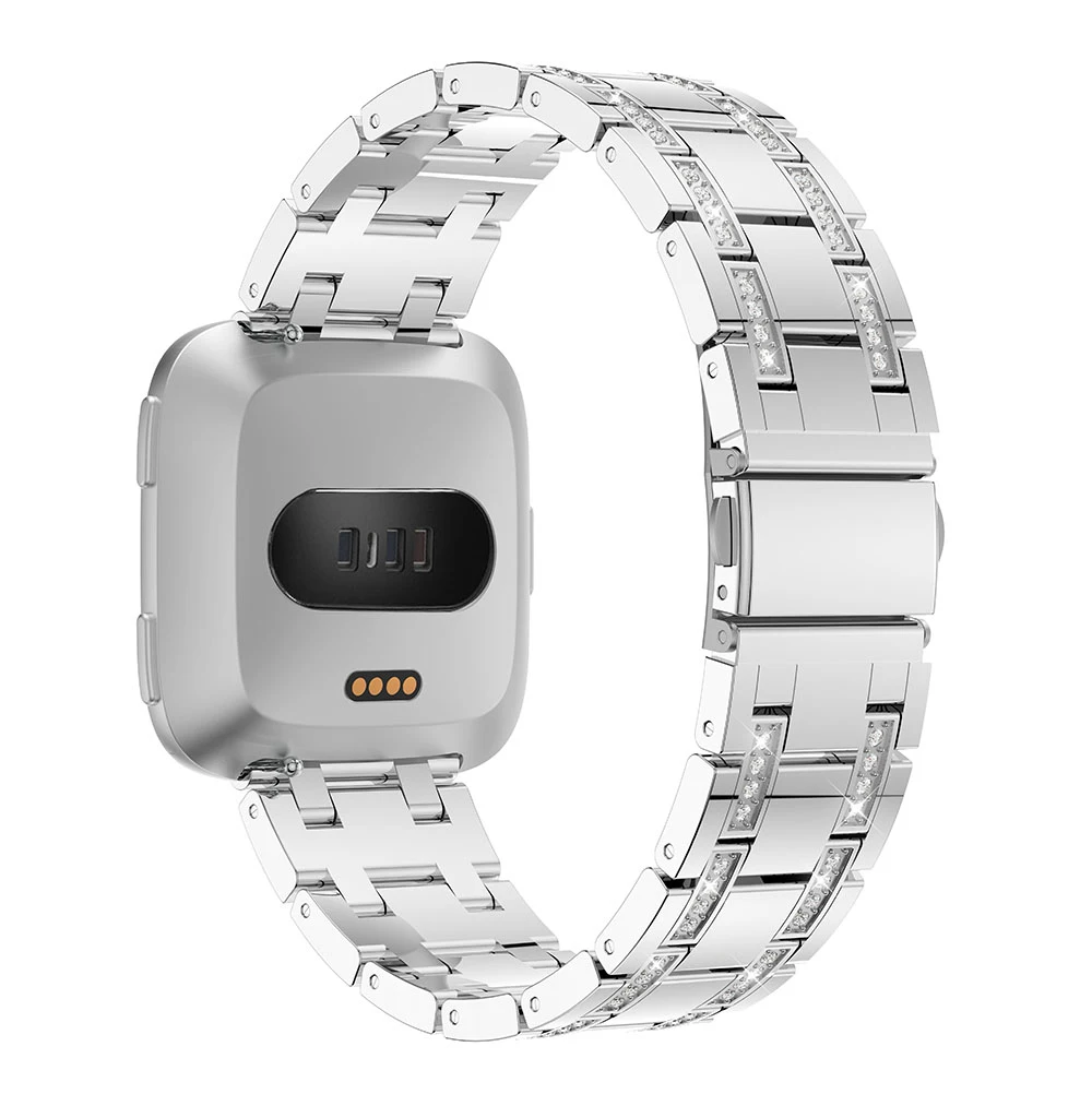 Алмазный обруч для Fitbit Versa/Versa 2/Versa lite ремешок сменный Браслет ремень из нержавеющей стали wachband Fitbit аксессуары
