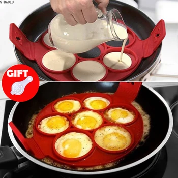 

Pancake Nonstick Silicone Mold Cooking Tool Round Heart Pancake Maker Egg Tool Cooker Pan Flip Eggs Mold Kitchen Baking Acc
