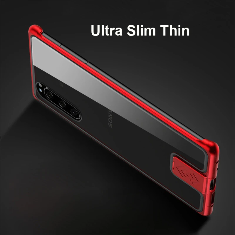 Transparent Metal Glass Phone Cover For Sony Xperia 10 II Case Frameless Cover Shockproof Coque For Sony Xperia 10 II Case Funda