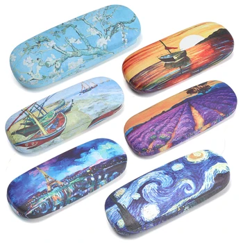 

1Pc Glasses Protective Hard Oil Painting Art Eye Glasses Case Glasses Pocket Reading Eyewear Accessories Portable Sunglasses Box