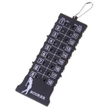 

18 Hole Golf Stroke Putt Score Card Counter Indicator without Key Chain Golf Score Counter Black ABS