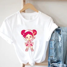 Harajuku Mujer Camisetas Graphic Tee Grunge Kawaii Japanese Summer T-Shirt Classic Cartoon Characters Printed Women T-Shirt