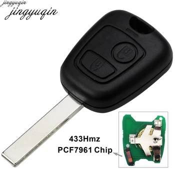 

2 Buttons Car Replacement Remote Key + PCF7961 Chip Fob Control HU83 Blade For Peugeot 207 307