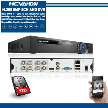 

4CH /8CH /16CH AHD Security CCTV DVR H.265 5MP/4MP AHD CVI TVI Analog IP Camera5 5MP 4.0MP Hybrid Video Recorder 4K Video Output