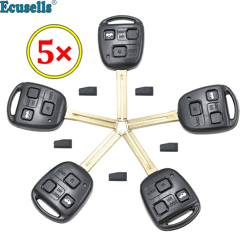 5 шт./лот 3 кнопки дистанционного ключа fob 313,4 МГц с 4D67 чип для Lexus ES330 LS430 SC430 FCCID HYQ12BBT 1511A-12BBT